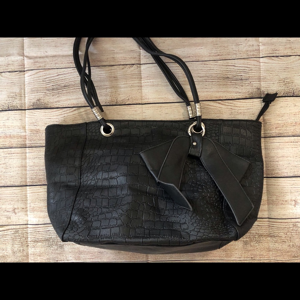 Black Trapeze Tote Purse - Picture 3 of 4
